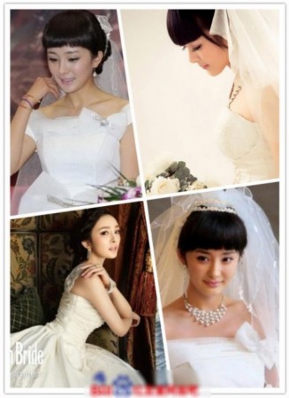 刘诗诗杨幂唐嫣赵薇董洁 女明星古今婚纱照美貌大比拼高清图片