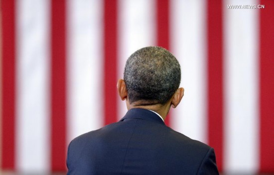 U.S. President Barack Obama speaks at the Walker Jones Education Campus in Washington D.C., the United States, on July 21, 2014. U.S. President Barack Obama on Monday called for a full, unimpeded and transparent investigation into the crash of Malaysian airliner MH17 in Ukraine. 