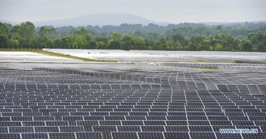 Photo taken on July 22, 2014 shows the solar panels at Apple Data Center in Maiden, North Carolina, the United States. 