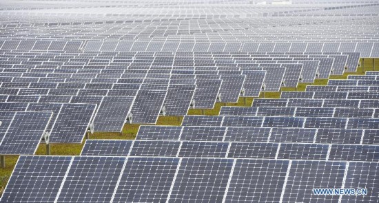 Photo taken on July 22, 2014 shows the solar panels at Apple Data Center in Maiden, North Carolina, the United States.