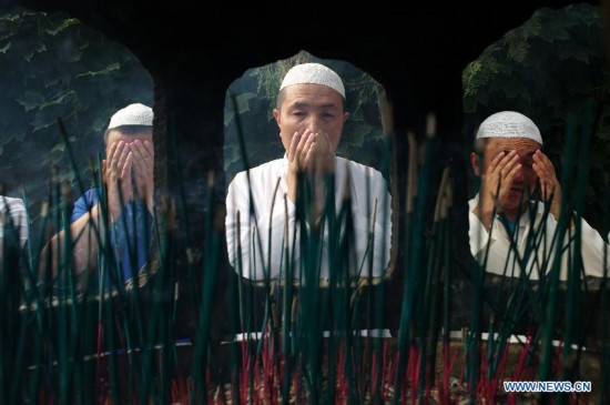 Muslims in Beijing celebrated Eid al-Fitr on Tuesday, marking the end of the fasting month of Ramadan.