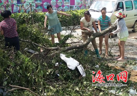 受台风影响严重的幼儿园在开展自救