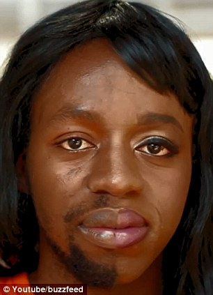 视频曝5男子体验半面妆抱怨连连【组图】