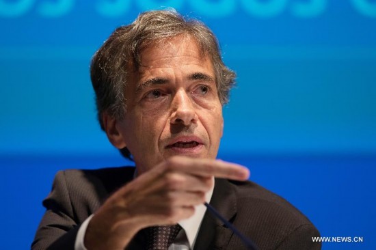 Luis Fernandes, Brazilian deputy sports minister, attends a press conference marking the two-year countdown of the opening of Rio 2016 Olympic Games in Rio de Janeiro, Brazil, Aug. 4, 2014. 