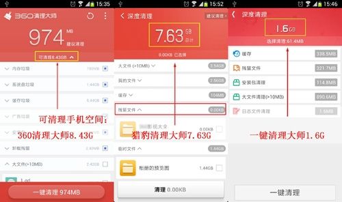 手机垃圾清理能否腾出G级空间?主流清理软件