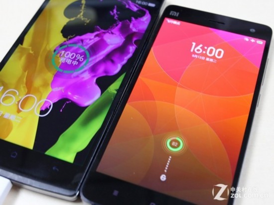 OPPO Find 7充电对比小米4 速度差一倍