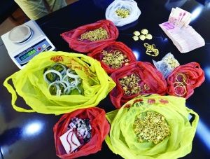 警方目前已追回约3公斤赃物
