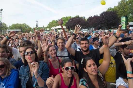 Festival goers enjoy music during the Sziget (Hungarian for 'Island') Festival on the Obuda Island in Budapest, Hungary on August 16, 2014. The 22nd edition of the Sziget Festival lasts from August 11 to August 17. 