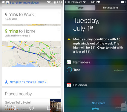 Android L�Ա�iOS 8 