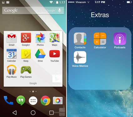 Android LԱiOS 8 