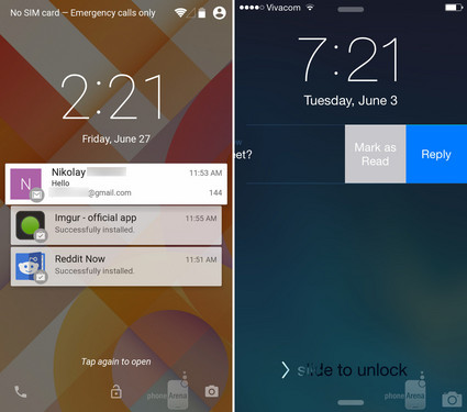 Android LԱiOS 8 