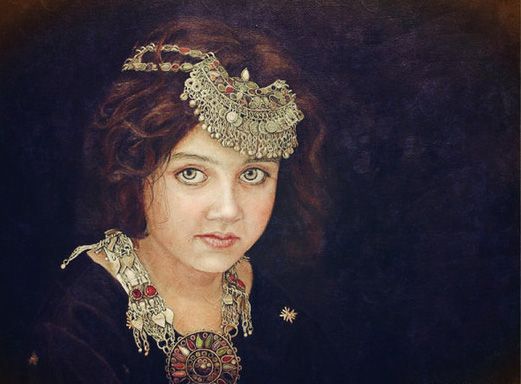 隽永而别致的风景:阿拉伯女人油画欣赏