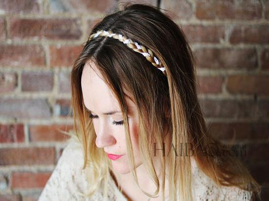 DIY限量版发饰 一根蕾丝打造浪漫法式盘发- M