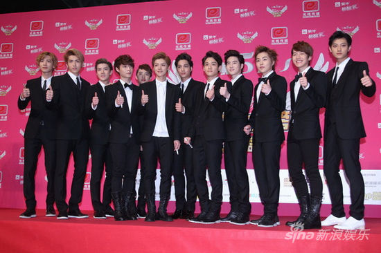 韩国男女明星及组合人气排行:EXO鹿晗张根硕