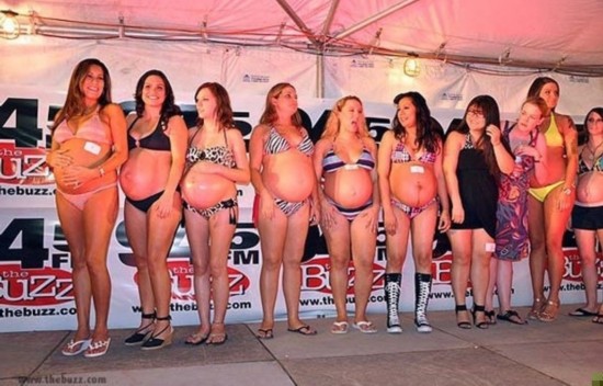 疯狂孕妇比基尼大赛 看傻眼了!