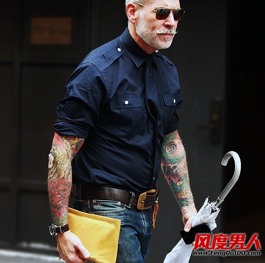 欧美刮起丹宁风 潮男牛仔裤街拍