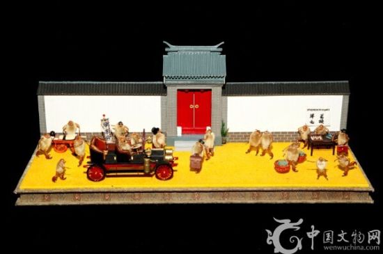 邱贻生毛猴作品展在京开幕