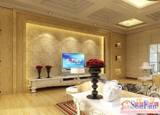 欧式装修客厅 2014电视墙装修效果图大全贵气