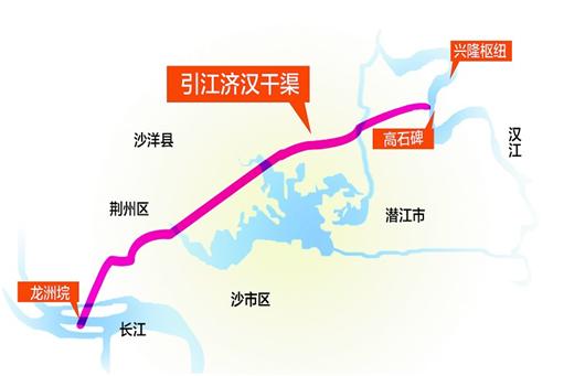 引江济汉工程正式通水通航 滔滔"天河"涌汉江