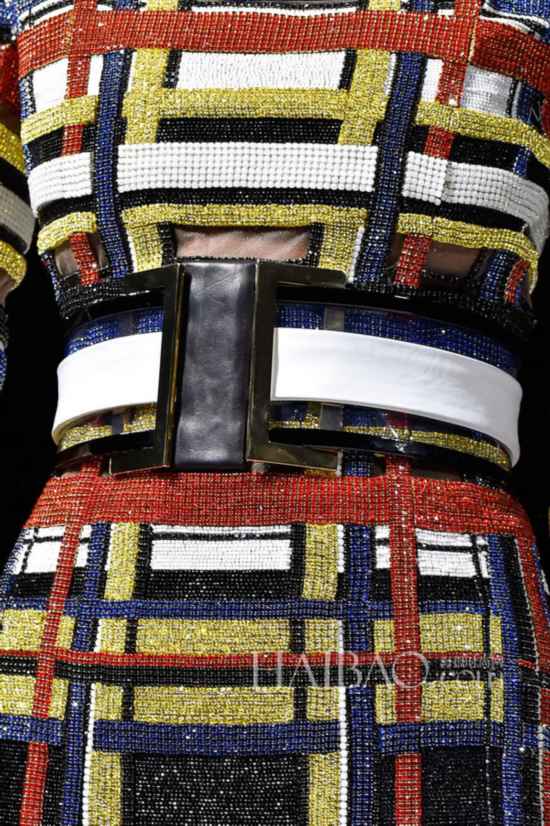 2015春夏巴黎时装周:巴尔曼 (Balmain) 2015春夏女装秀场细节