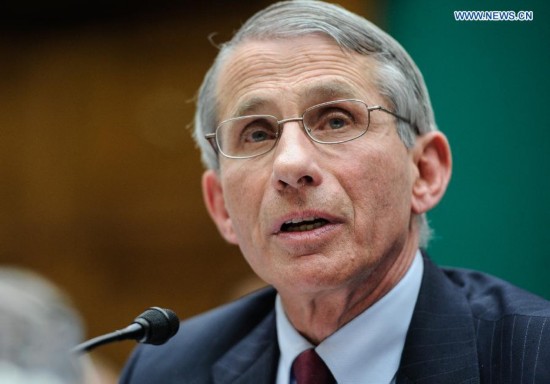 Anthony Fauci, director of the National Institute of Allergy and Infectious Diseases, part of the National Institutes of Health (NIH) testifies during a hearing on Examining the U.S. Public Health Response to the Ebola Outbreak before the Oversight and Investigations Subcommittee at Capitol Hill in Washington D.C., capital of the United States, Oct. 16, 2014. A hospital in Texas where an Ebola patient died and two nurses were infected apologized Thursday for mishandling the deadly disease, as the National Institutes of Health (NIH) prepared to treat the first nurse who contracted the virus while caring for the deceased.