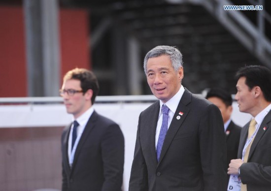 Singaporean Prime Minister Lee Hsien Loong arrives for the Asia-Europe Meeting (ASEM) in Milan, Italy on October 16,2014. The tenth Asia-Europe Meeting (ASEM) opened in Milan on Thursday under the theme of 'Responsible Partnership for Growth and Security.' 