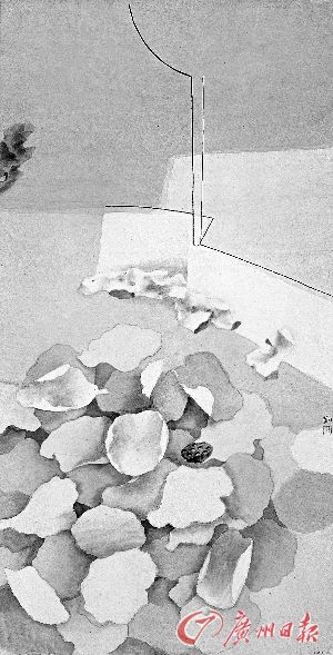 园·荷 (中国画) 138cm×68cm