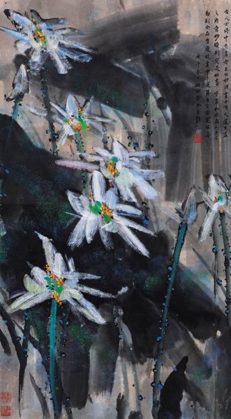 ������(b.1924) �׺� ���� ��ɫֽ�� 139��75 cm.RMB: 500,000-800,000