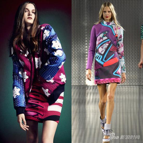 Mary Katrantzou和合作款的对比照