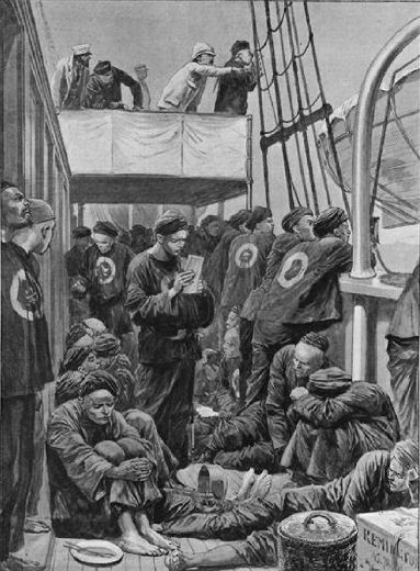 英國銅版畫《清艦上的士兵》  作者不詳