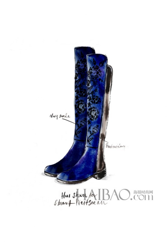斯圖爾特·韋茨曼 (Stuart Weitzman) ×Huishan Zhang 2014秋冬50/50系列鞋靴設計手稿
