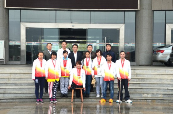 定远县运动员在安徽省第六届残疾人运动会上取