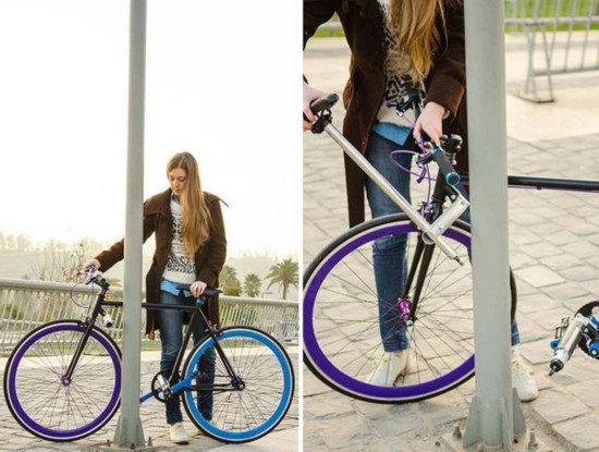 智利学生发明永不丢失自行车 车身当车锁