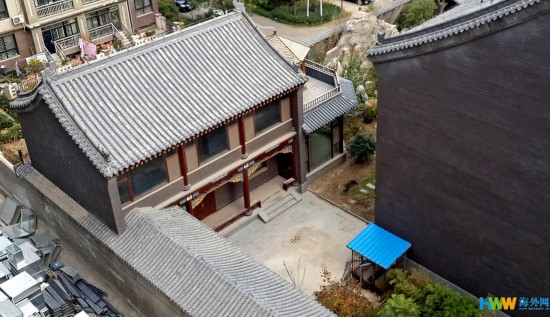河南省濮阳市黄河东路上的谷俊山“将军府”局部（鸟瞰）。
