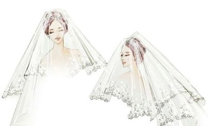 高圆圆婚纱手稿曝光+剪裁精致风格唯美梦幻(图