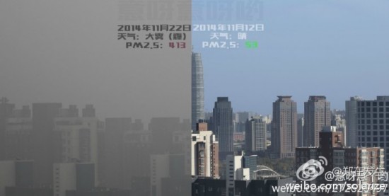 小伙镜头记录郑州一月雾霾变化走红网络