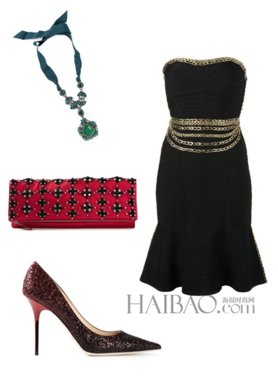 1.���Ρ������� (Giorgio Armani) ��ɫ���ð�2.���ס��� (Jimmy Choo) ��ɫ��Ƭ�߸�Ь3.���� (Lanvin) �̱�ʯ����4.��ܽ�ݸ� (Herve Leger) ��ɫĨ������ȹ