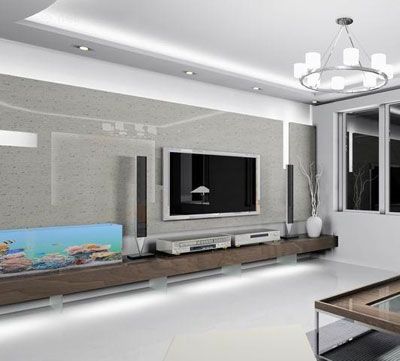 电视背景墙装修效果图大全2014图片之瓷砖装修