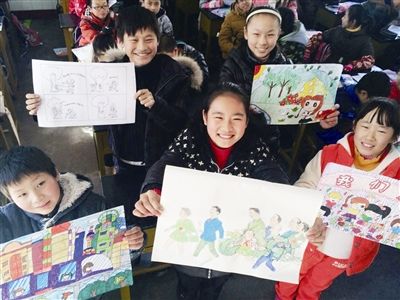 海门小学生画 心中的文明 :尊老爱幼爱护环境