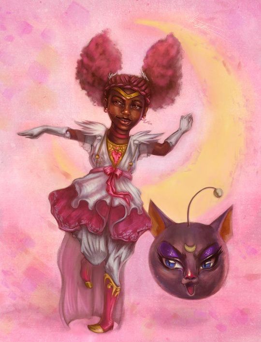 插画家以黑人形象诠释美少女战士 你还认识吗