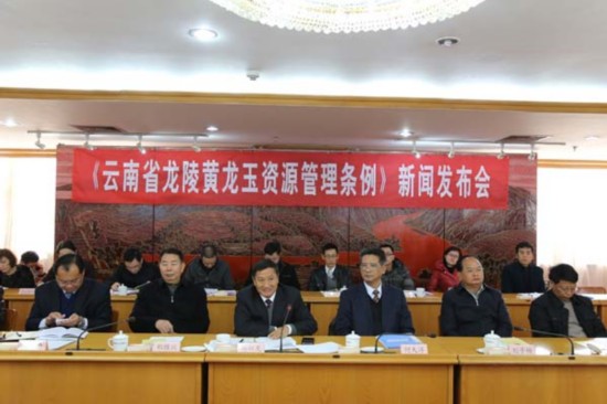 龙陵县县县委书记赵国良介绍了龙陵黄龙玉产业发展情况,并就如何在全