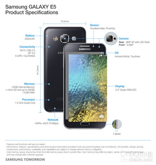 三星Galaxy E7/E5發布 