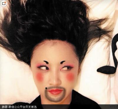 张歆艺迷上“如花妆” 自黑扮丑喜感十足 （图）