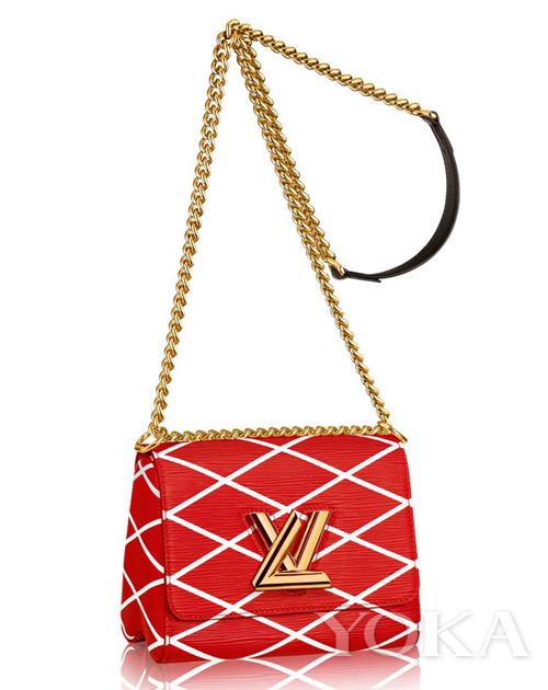 Louis Vuitton 红白格纹链条包：约￥22222