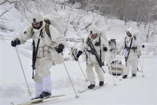 日本陸上自衛隊舉行嚴冬傳統滑雪演習（圖）