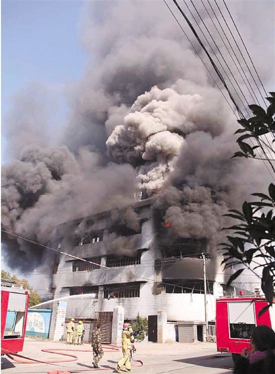 浙江一化妆品厂发生火灾 目击者:像火山爆发