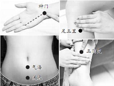 摩5个穴等于吃补药 足三里和胃通肠、三阴交健