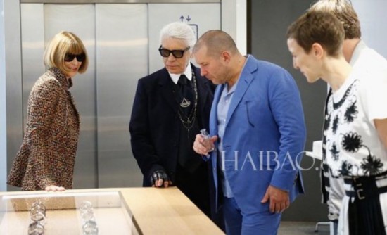 Anna Wintour、Karl Lagerfeld出席2014年9月巴黎Apple Watch发布会