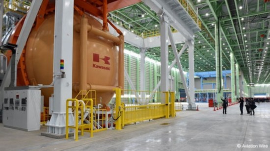 日本川崎重工生产波音客机机身新工厂竣工