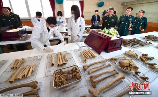 68具在韩中国志愿军烈士遗骸将于3月20日装运